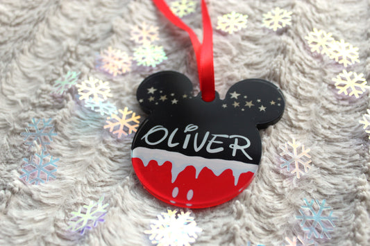 Adorno de Navidad de Mickey y Minnie Mouse, bola de Navidad para el árbol