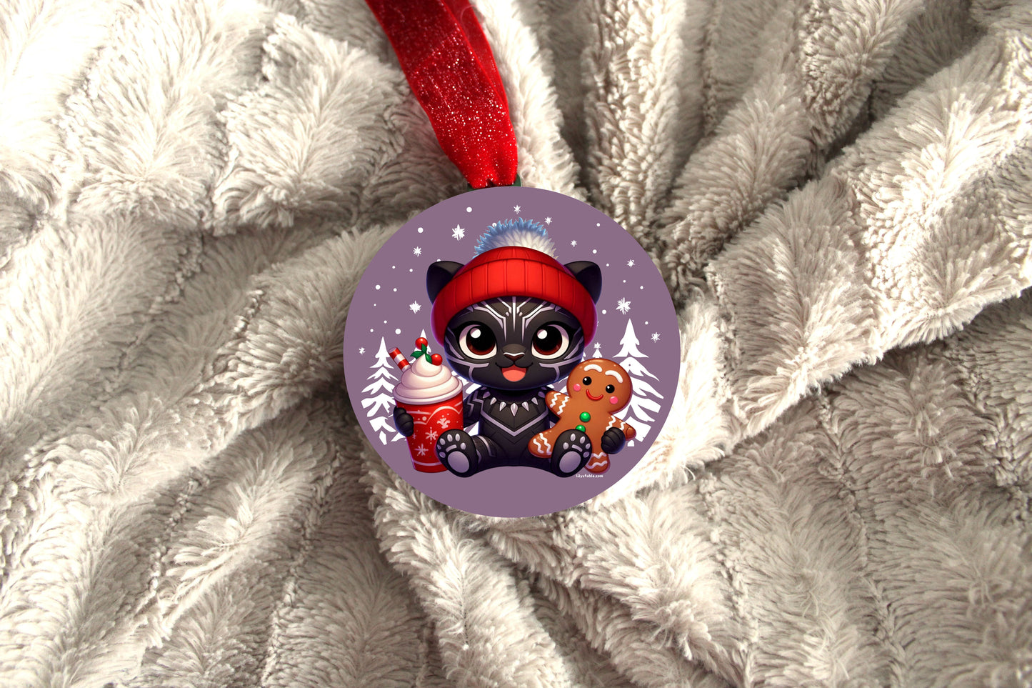 Adorno de Navidad Pantera Negra