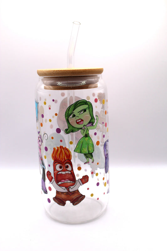 Vaso de cristal - Diseño Del revés con tapa