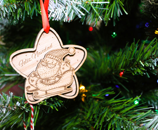 Adorno de Navidad en forma de estrella, bola de Navidad para el árbol, varios modelos