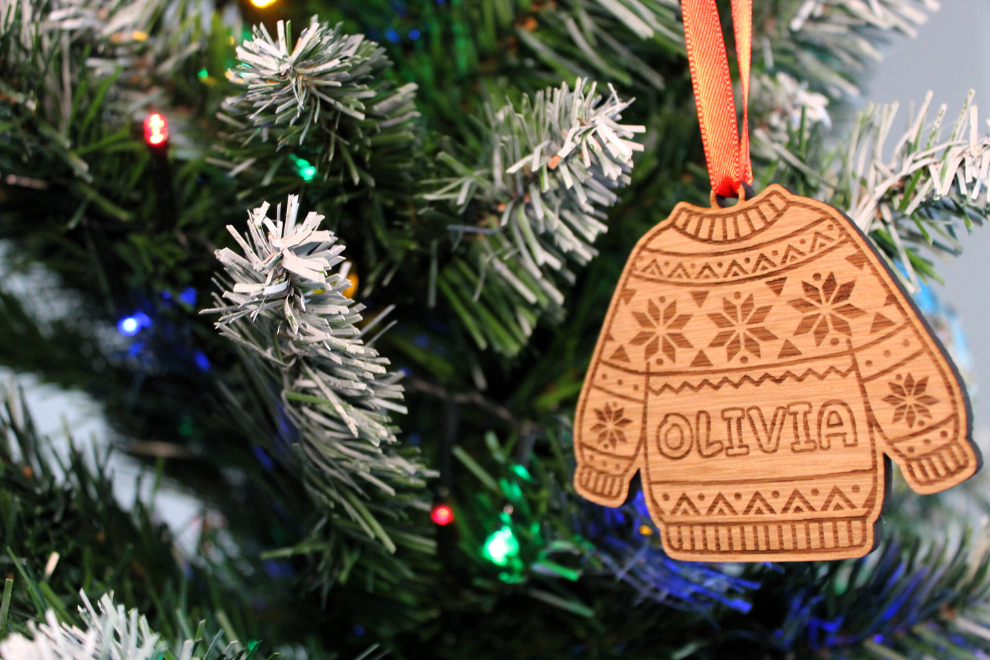 Adorno de Navidad modelo jersey, bola de Navidad para el árbol