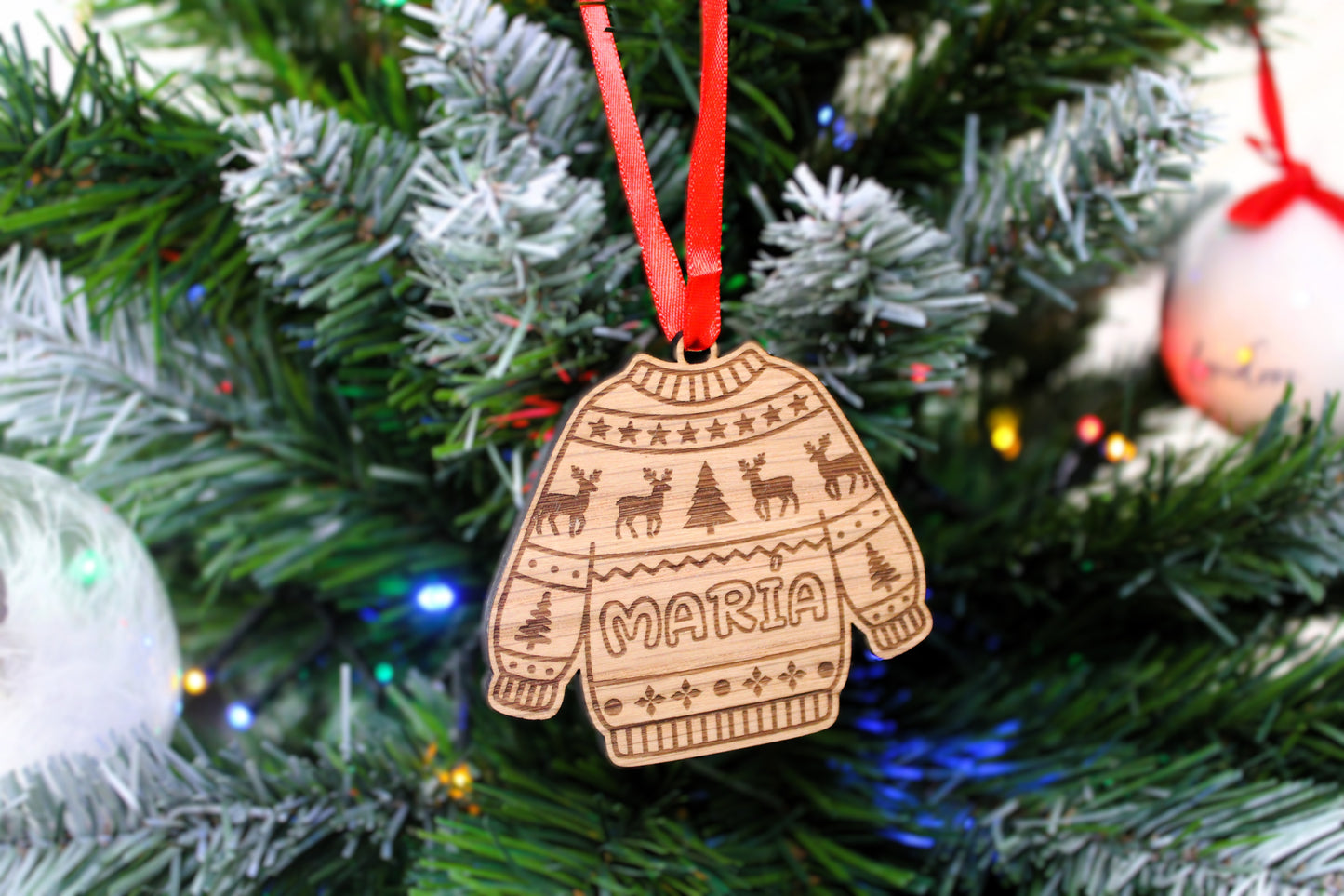 Adorno de Navidad modelo jersey, bola de Navidad para el árbol