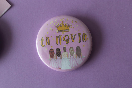 Chapas/pin para despedida de soltera y bodas