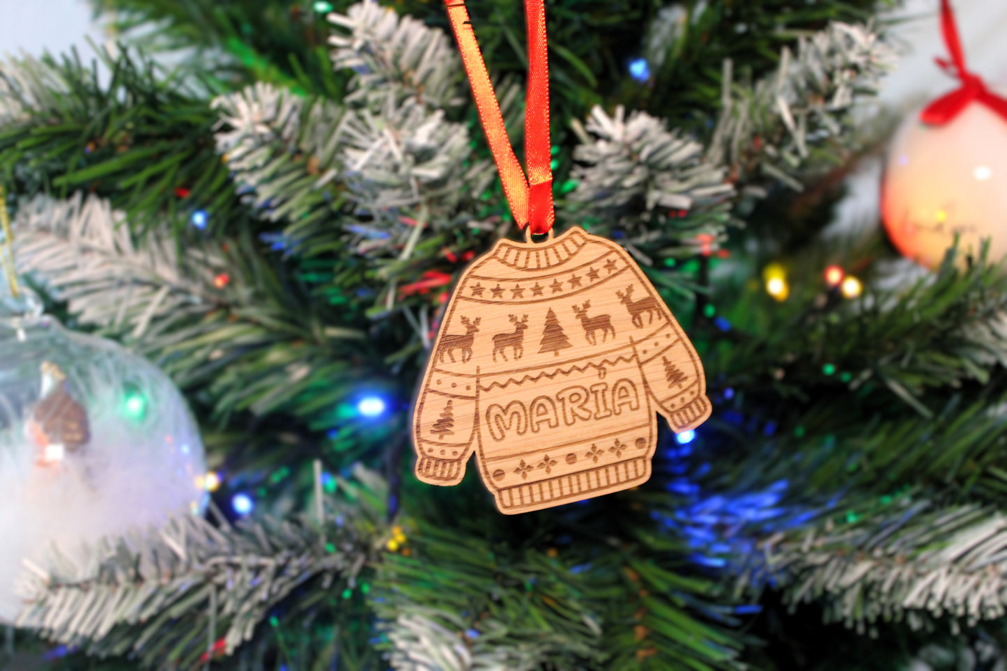 Adorno de Navidad modelo jersey, bola de Navidad para el árbol