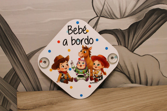 Cartel Bebé a bordo Toy Story para el coche