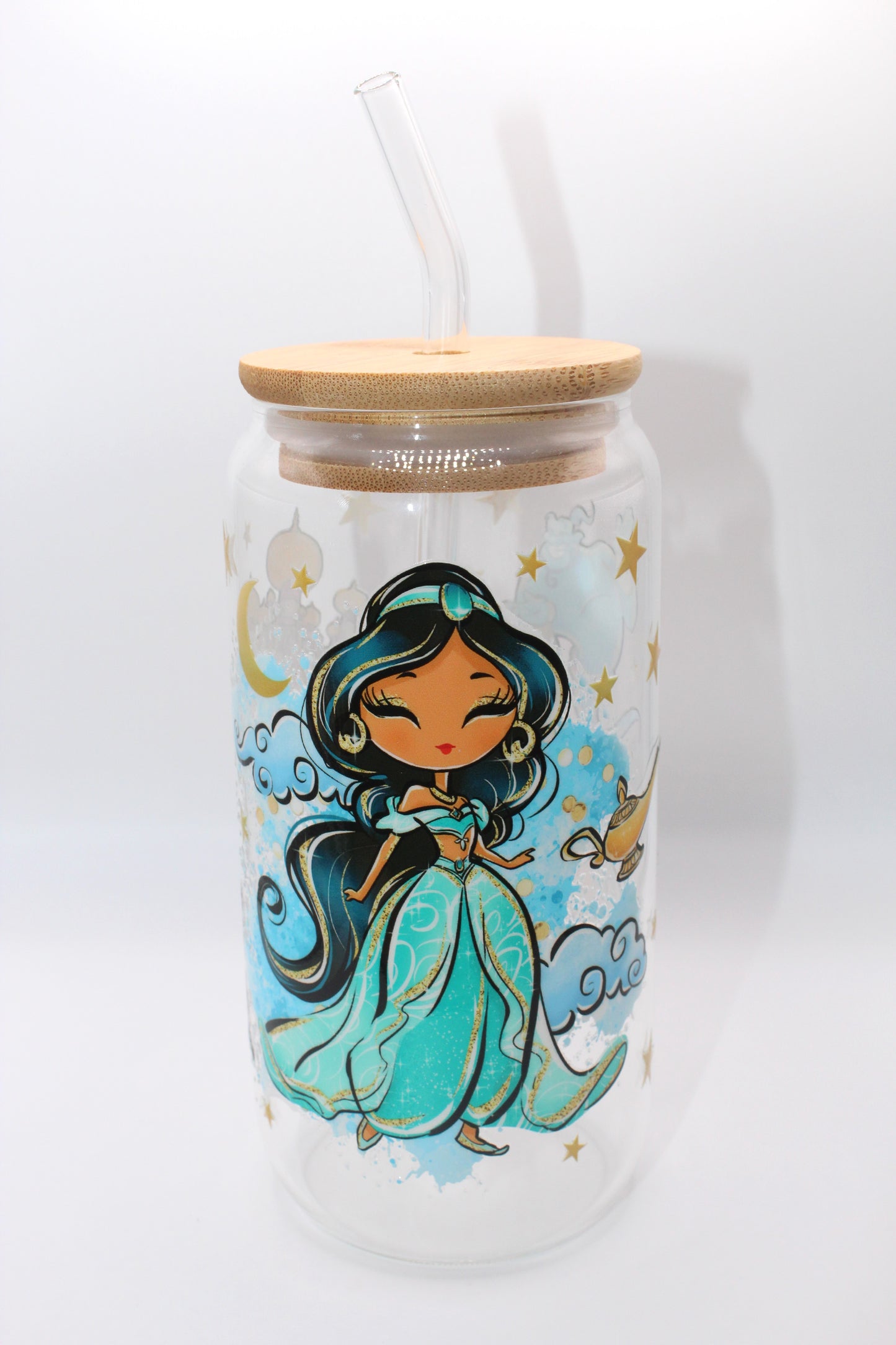 Vaso de cristal - Diseño Jasmín con tapa